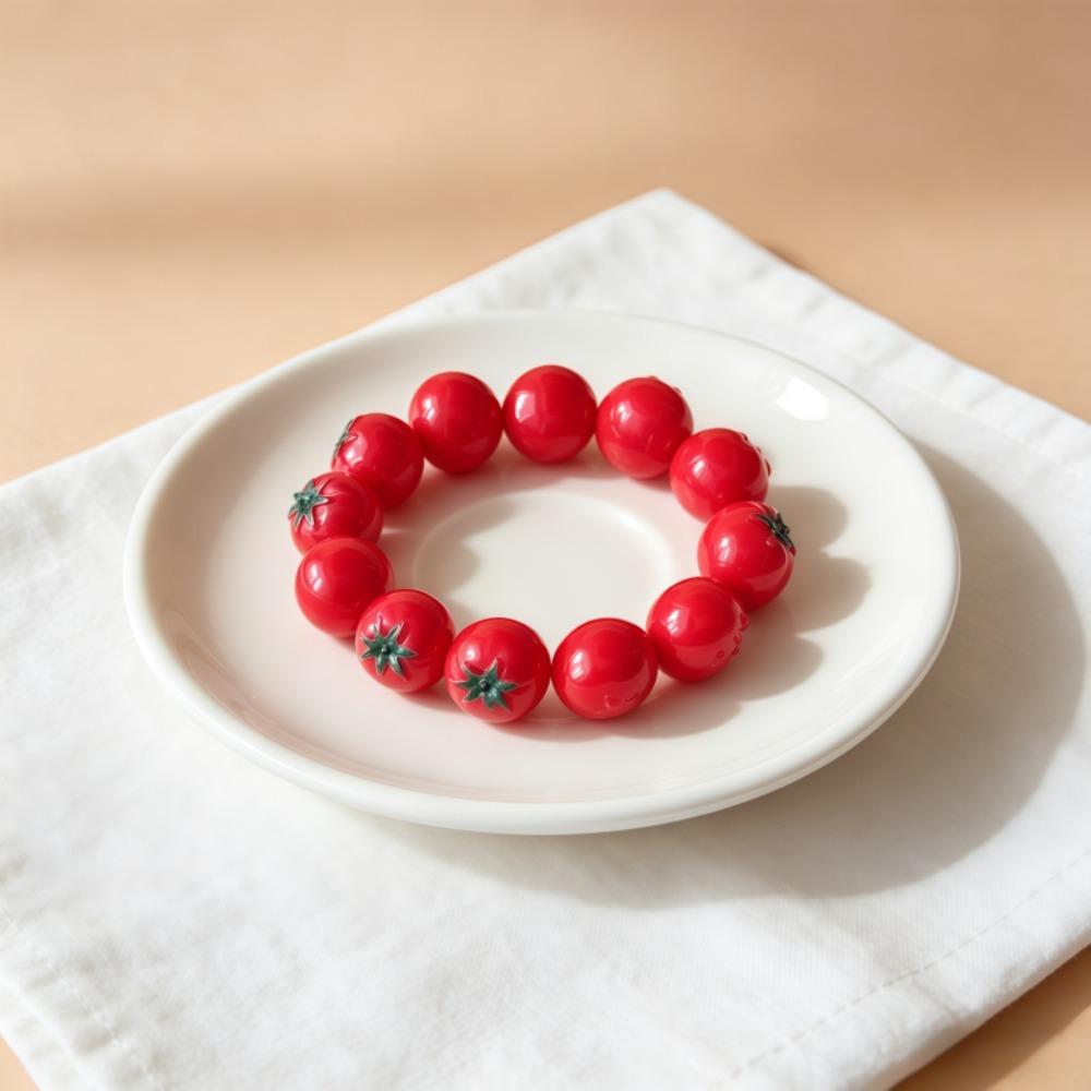 3D Fruit Dopamine Wrist Jewelry Multi-color Fruit Beaded Bracelet Y2K Resin Fruit Bracelet  Summer