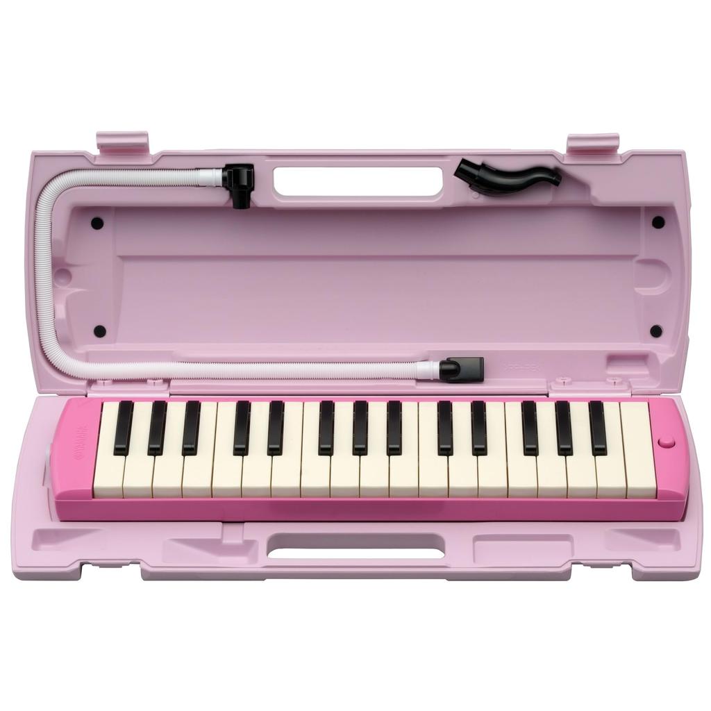 Yamaha PIANICA Keyboard Designed with Ease of Use In Includes a Matching Colored Plastic Hard 32-key Harmonica, Pink, P-32EP. Children's Mind. Case.