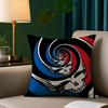 G-Grateful D-Dead Anmie Band Pillow Case Anti-Dustmite Pillowcase Invisible Zipper Silky Short Plush Sofa Cushion Cover