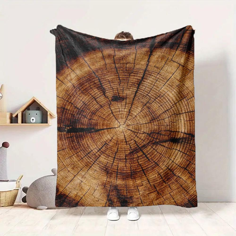 Wood Texture Flannel Blanket Throw Blanket Soft Warm Sofa Bed Camping Car Home Decor Unique Christmas Gift C9301801