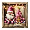 Holiday Decorations for Home Wooden Christmas Hanging Pendant, Snowman/Santa Claus/Gnome Ornament with Festive Door Plaques Hemp Rope Indoor