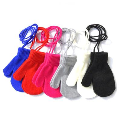 1-4 Years Anti-lost Cute Thick Warm Sports Gloves Knitted Mittens Kids Gloves