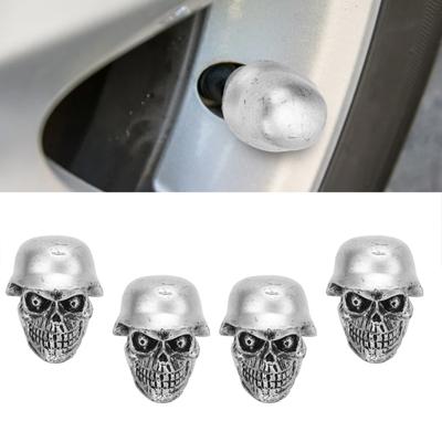 4 Stück Celsius Set Helm Totenkopf Typ Reifenventil Schaft mit Gummi für Autos Fahrräder SUVs LKW Motorrad