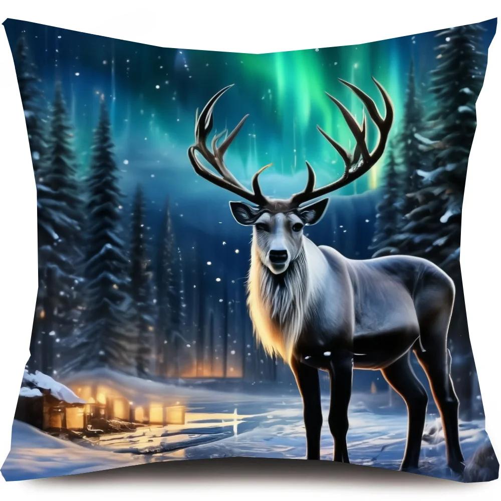 Weihnachts-Hirsch Kissenbezug Kissenbezug Sofakissenbezug Zimmer Heimdekoration