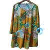 Women's Plus Size Printed blouse Summer Ice Silk blouse Loose Half-Sleeve T-Shirt