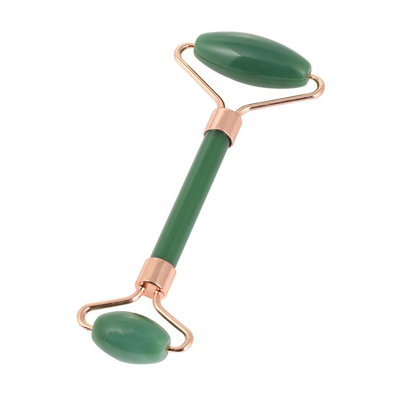 Podwójny wałek jadeitowy i skrobak Gua Sha do masażu twarzy dla relaksu i liftingu