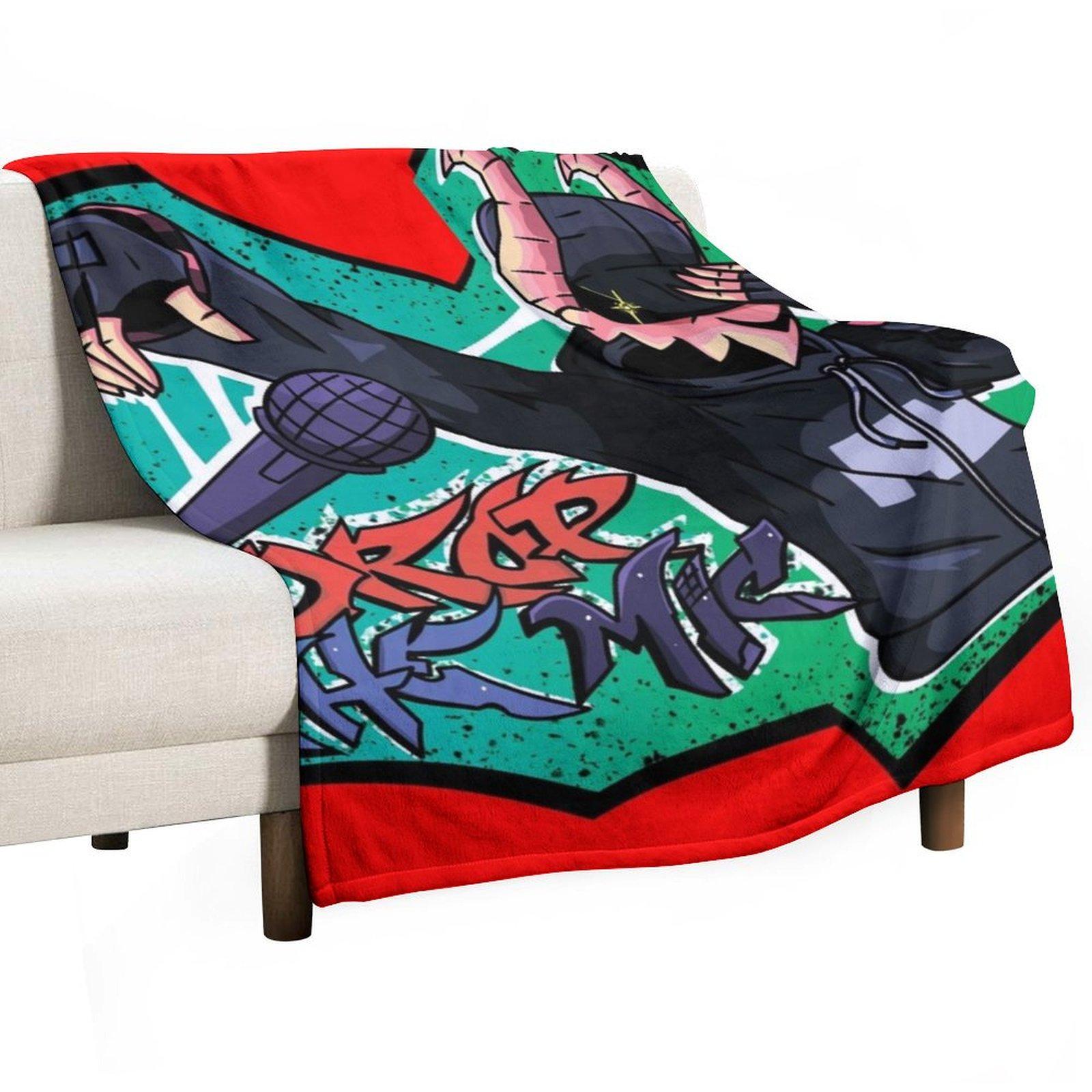 fnf tabi graffiti drop the mic Throw Blanket Luxury Thicken Plaid on the sofa Sofa Quilt Multi-Purpose Blankets 30x40in