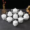 Tigela de Açúcar Branca de Porcelana com Borda Dourada - Pote Quadrado de Cerâmica para Acessórios de Café