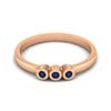 Tiny Round Shape Blue Sapphire Gemstone 925 Sterling Silver Rose Plated Three Stone Minimalist Women Engagement Ring