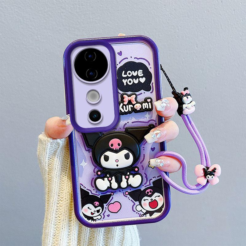 KEYSION Coque Antichoc pour VIVO V40 5G V40 Pro 5G avec Cordon Silicone Souple Mignon Poupée Dessin Animé 3D Housse de Téléphone pour VIVO V40 Pro