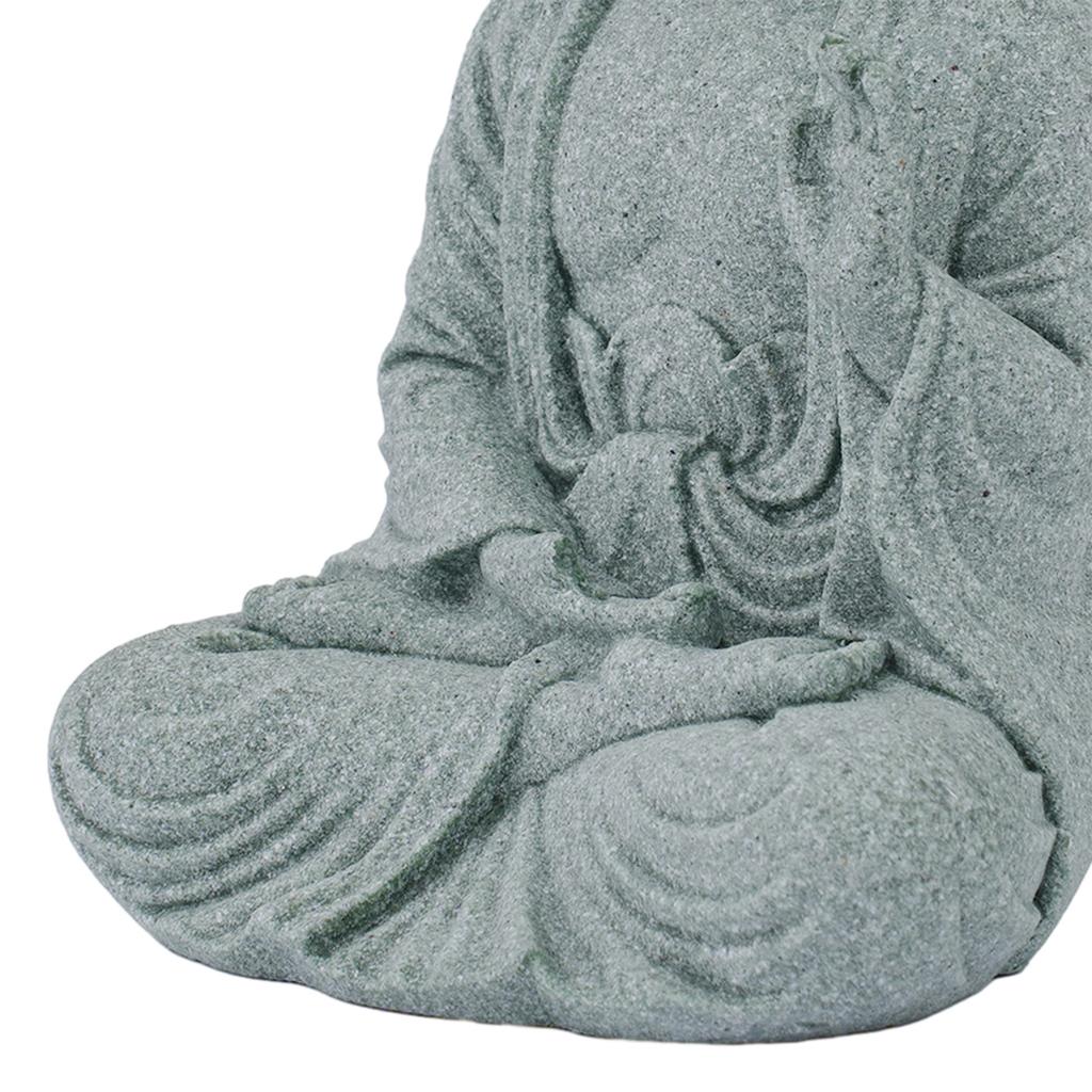 Garden Ornament Sitting Buddha Resin Stone Zen Effect Outdoor Indoor Statue Buddhist Garden Fish Tank Decoration Sitting Buddha