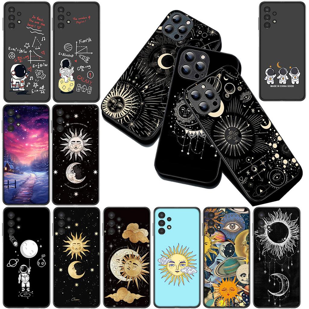 Cover for Xiaomi Redmi Note 12 11 10 A3 Pro 10A 10C 12C Note12 5G 4G Casing Phone Case Astronaut Stars Universe Sun Moon Face