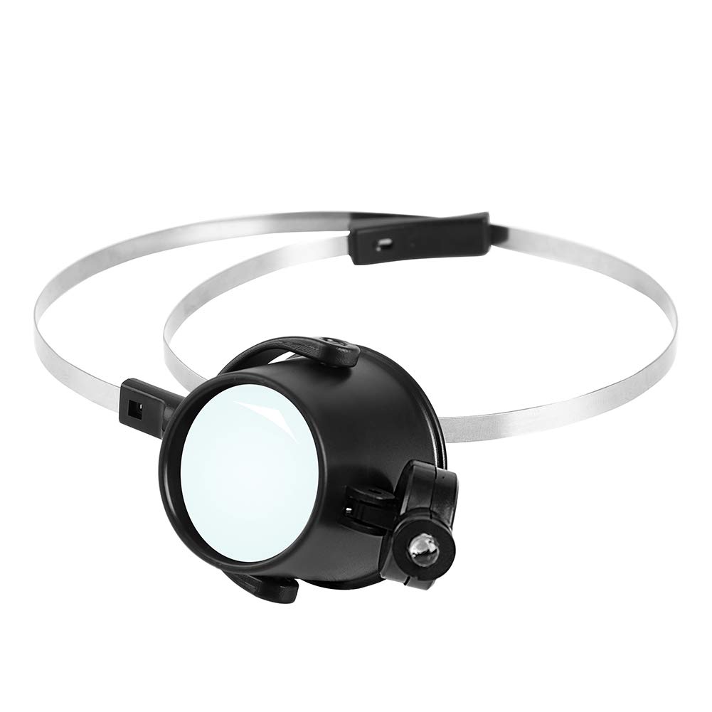 

15x Magnifying Glass with LED Ideal for Watch Jewelry Machine Reading Precision Headband Magnifier Light, Repair, Appraisal, Repair, Close-Up Work,