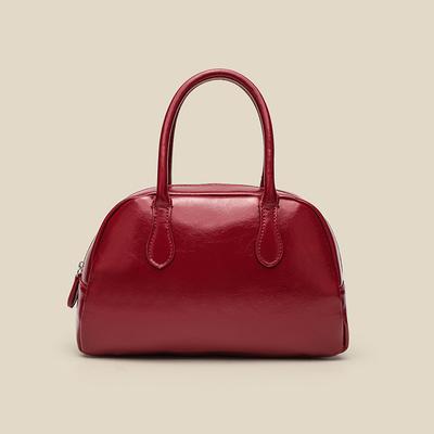 Boston Bag Niche Retro Portable Bowling Bag Advanced Sense Simple Shoulder Bag Crossbody Bag