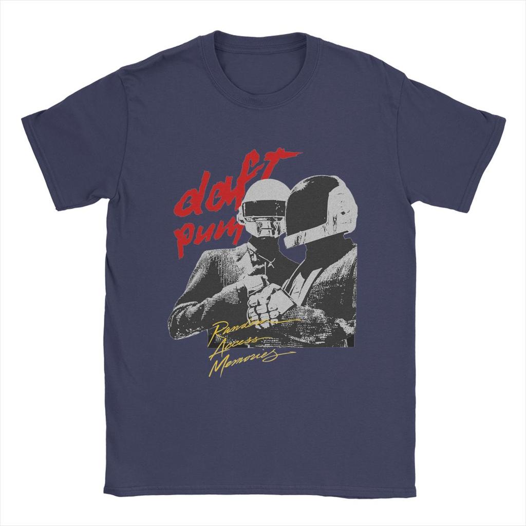 Daft Punk T Shirts Men's 100% Cotton Vintage T-Shirts Crewneck Tees Short Sleeve Clothing Gift Idea