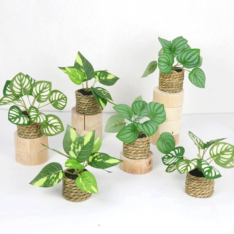 Plante Verzi Simulate Stil Nordic Decorare Living Birou Plante la Ghiveci Frunze de Guanyin Picurătoare Plante Verzi Simulate