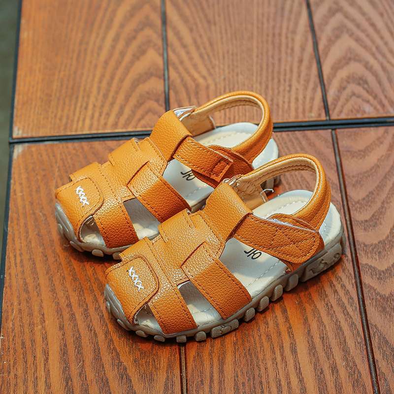 2025 summer boys baotou beach shoes medium children beef tendon soft-soled sandals children's student shoes Korean version