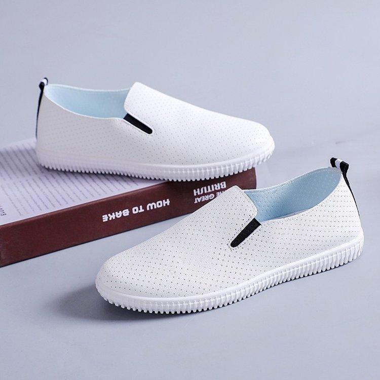 Hollow White Shoes Women's 2024 Casual Women's Shoes Casual Versatile Flat Heel One Pedal Comfortable Breathable Lazy Shoes Single Shoes