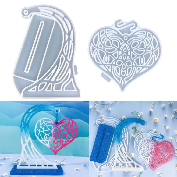 Large Ornament Love Heart Molds Silicone Mould for Engagement Wedding Gift