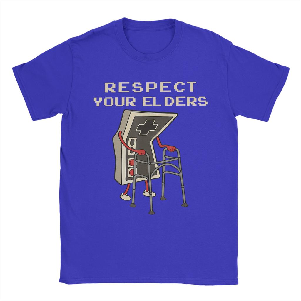 Respect Your Elders Retro Gaming Funny Gamer Controller 80s Cotton TShirt For Adult Summer TShirts O Neck Tees Oversized Tops