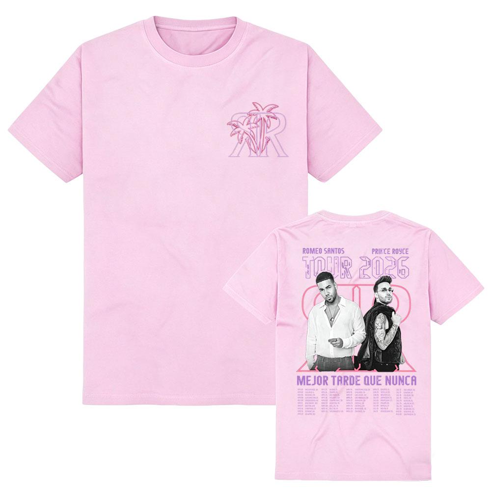Romeo Santos y Prince Royce BLTN 2026 Tour Camiseta con Foto Collage Vintage Cuello Redondo Algodón de Alta Calidad para Verano Adulto Unisex