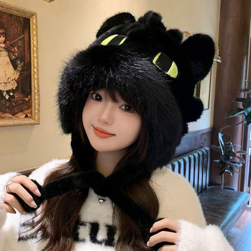 

Мила Мультяшна Плюшева Шапка Беззубик Для Зими Тепла та Захисту від Холоду З Плюшем та Потовщеними Велосипедними Навушниками