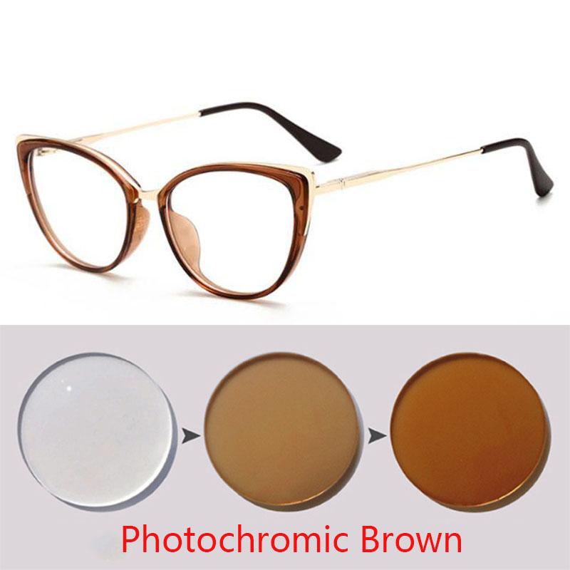 Cat Eye Spectacle Women Transparent Frame Optical Eyewear Myopia Glasses Diopter 0 -0.5 -0.75 -1.0 -2.0 -2.5 -3.0 To -6.0