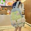 Women's Large Capacity Backpack Color Block Schoolbag for Primary and Secondary School Students