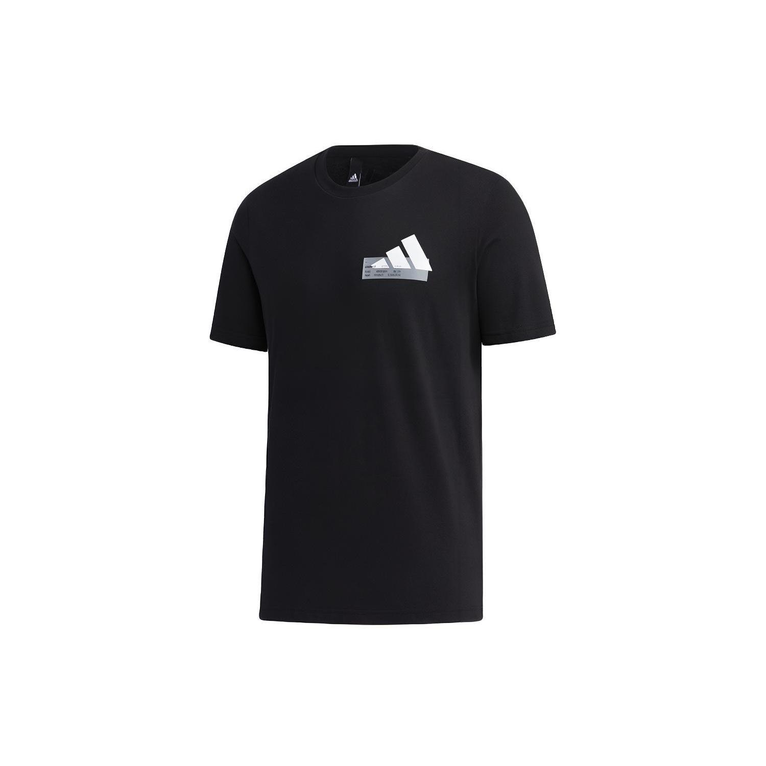 adidas Mh Gfx T Bos logo Printing Sports Round Neck Short Sleeve Black Men s GH4419 L