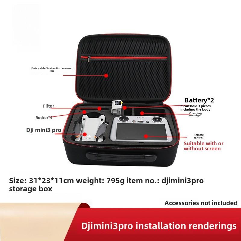 Protective EVA Drone Carry Case Foam Holder Bag for Dji Mini 3 Pro Organizer Drone Accessories Cable Charger Custom PU Nylon Bag