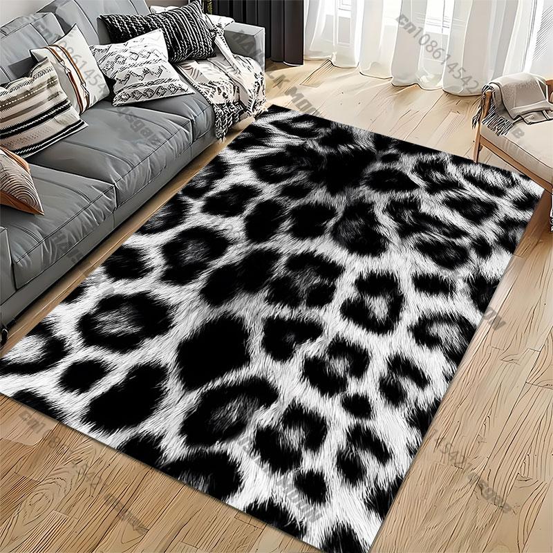 Leopard print animal fur carpet Yoga living room room decor children's crawling mat doormat area rug games mat