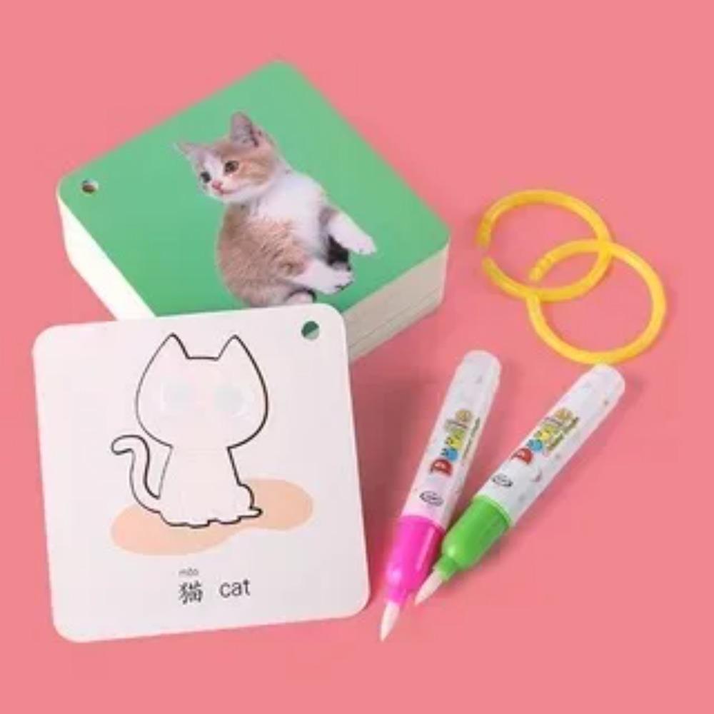 New Montessori Reusable Magic Water Drawing Book for Kids Coloring Picture Card Recognition Painting Board Educational Toys