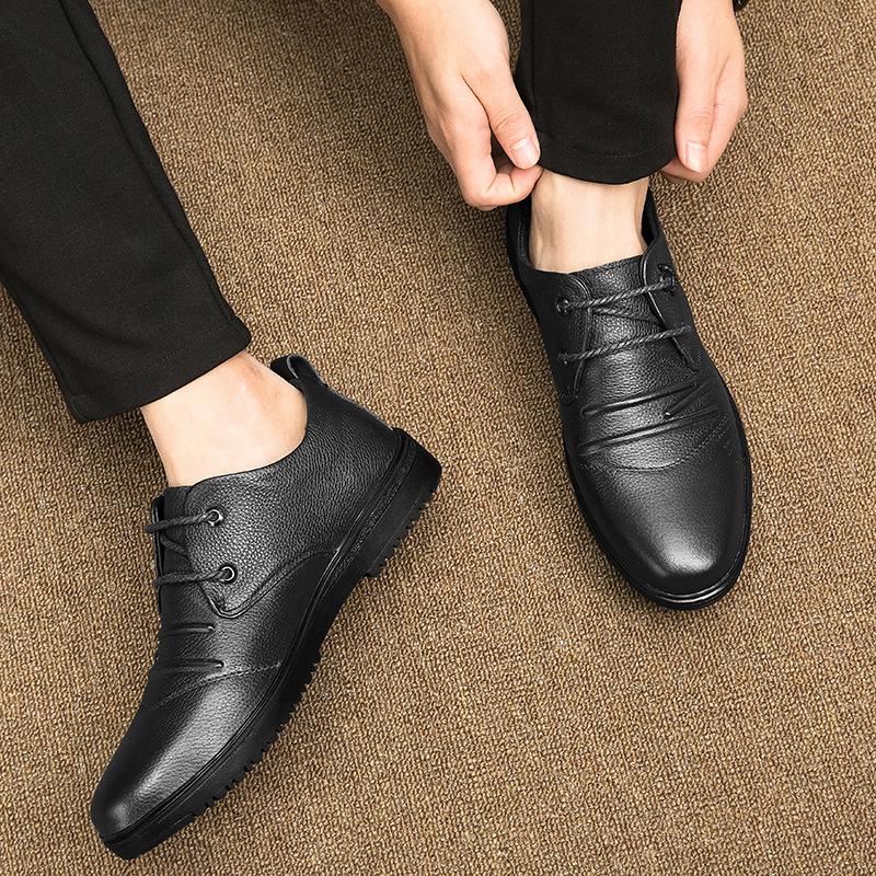 Hot Sale Men Genuine Leather New Business Shoes38-48 Soft Anti-slip Rubber Office Loafers Man Casual Leather Business Soft Shoes