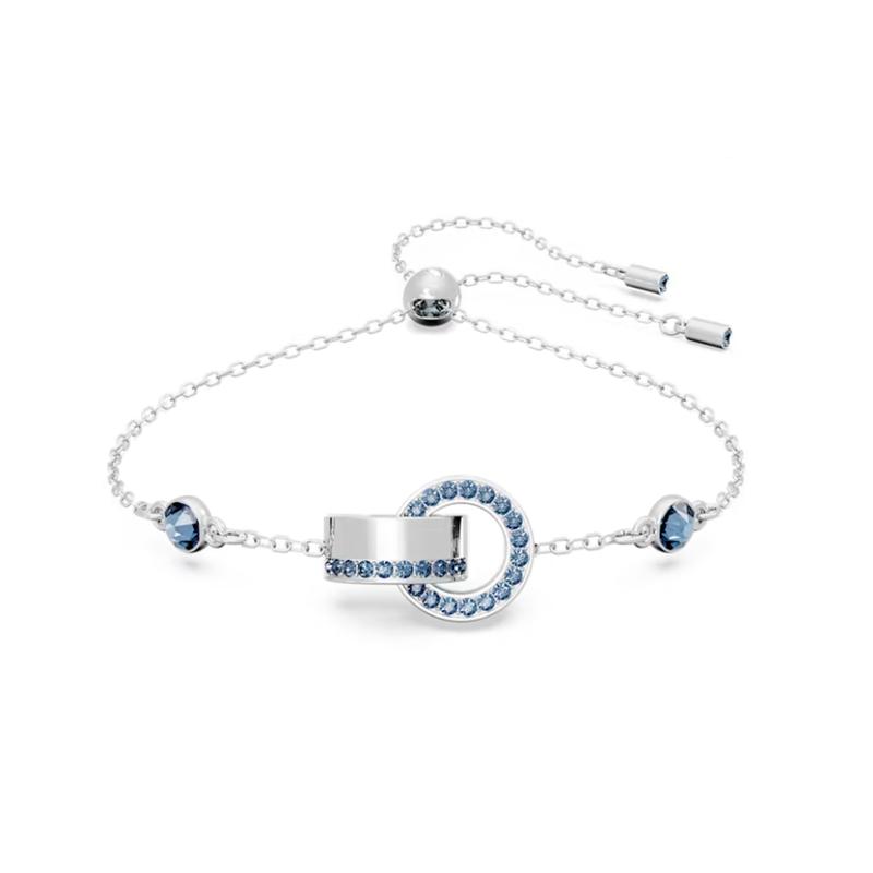Swarovski Hollow interlocking rhodium-plated bracelet for men and women, couple style, silver 5663493