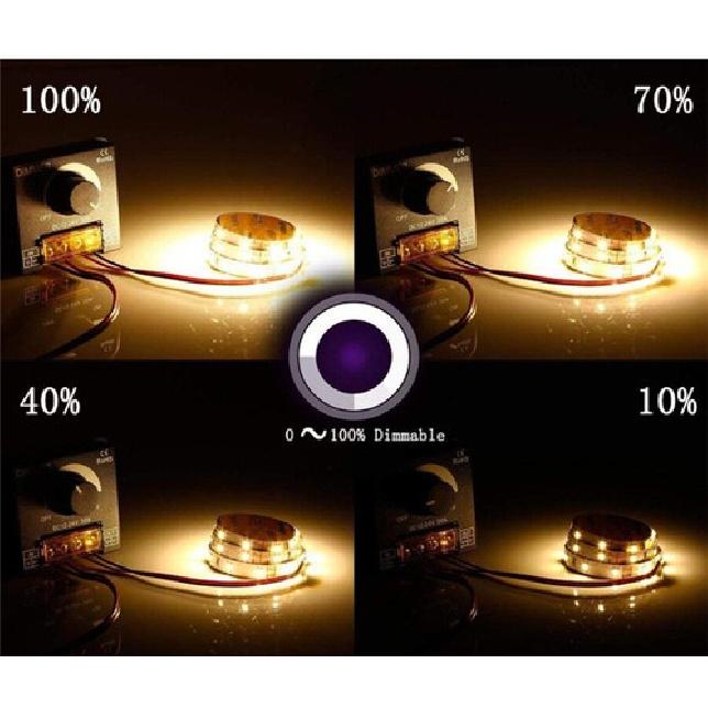 PWM 0-100% Dimmer Controller Switch 12V-24V For Car Single Color LED Strip Light