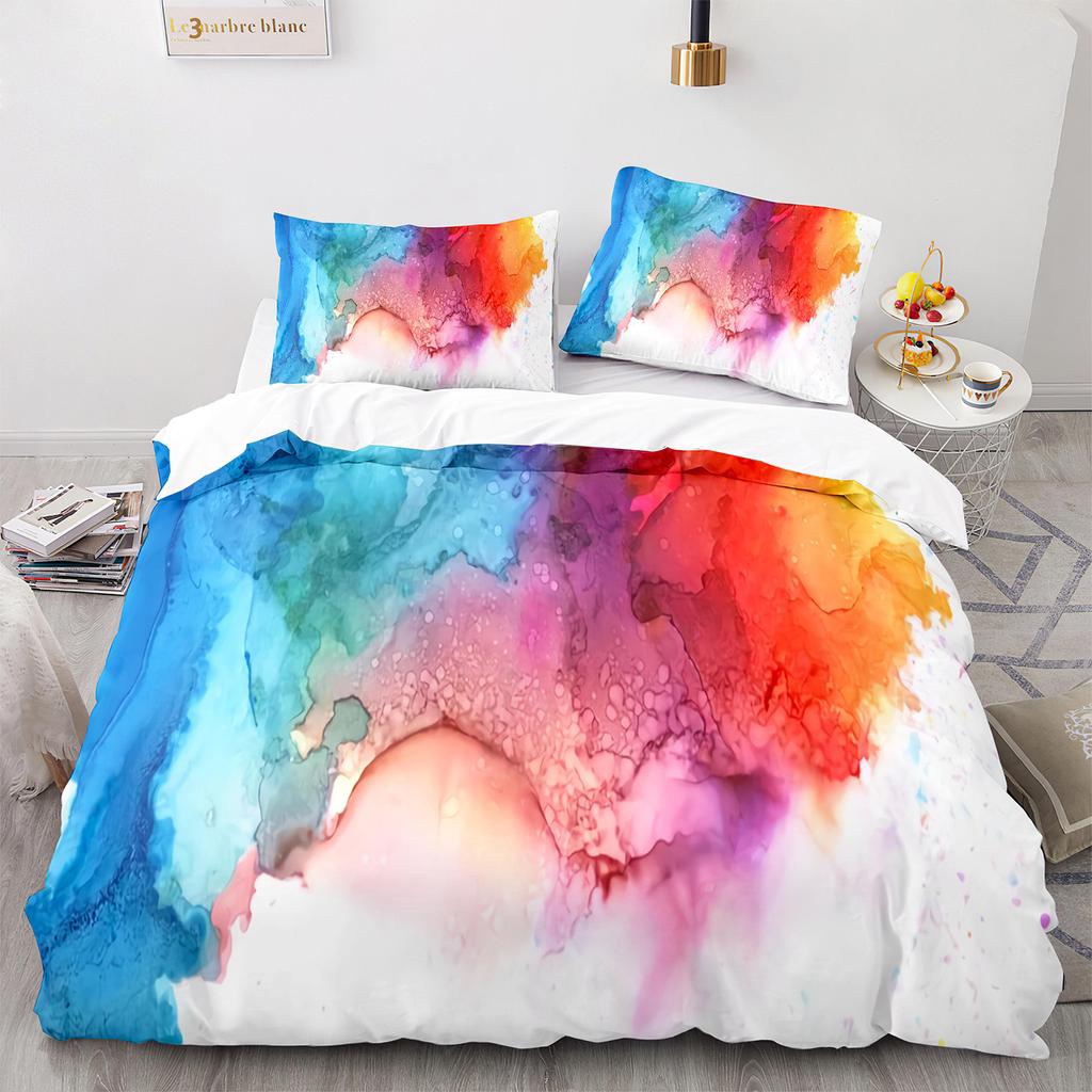 Bed Three-Piece Set 3D Three-Piece Set Size Marble Quilt Cover Printing