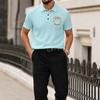 Men's Short Sleeve Polo Shirt with Printed Graphic Lapel Collar Lightweight Breathable Knit Fabric Casual Fit for Summer