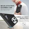 For iPhone 15 Pro Kickstand Case Detachable Card Bag Compatible with MagSafe PU Leather Coated TPU Phone Cover