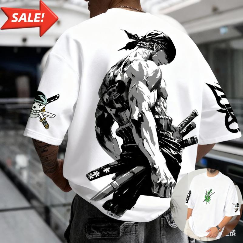 Anime ONE PIECE Men Super Vintage Summer T-shirt Loose Women Casual Short-sleeved T Shirt Top