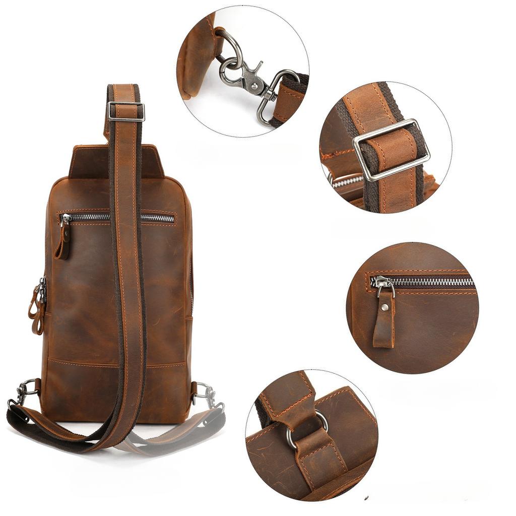 Leather Crossbody Bag High-end, Multi-functional, Front Pocket, Portable, Handbag