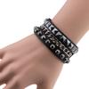 Multilayers Rock Spike Rivets Chain Bracelet Gothic Punk Wide Cuff Leather Bracelet Bangle Fashion Bracelet Jewelry