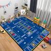 Vintage Parkplatz Spielteppich Nummerierte Parkplatz-Aufdruck Rutschfeste Bodenmatte für Kinderzimmer Spielzimmer Spielzeugauto Dekor Teppich