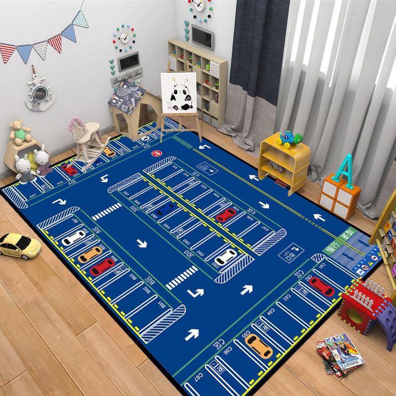 

Vintage Parking Lot Play Area Rug Numbered Parking Print NonSlip Floor Mat for Kids Room Playroom Toy Car Decor Carpet 40X60CM