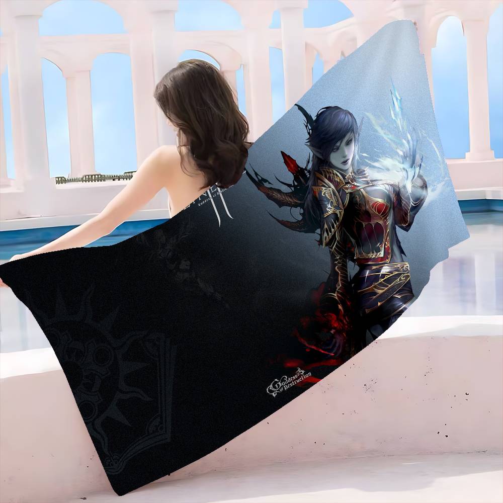 Game L-Lineage 2 Bath Towel Microfiber Soft Water Absorbing Breathable For Girl Kids Decorative Cartoon Beach Towel