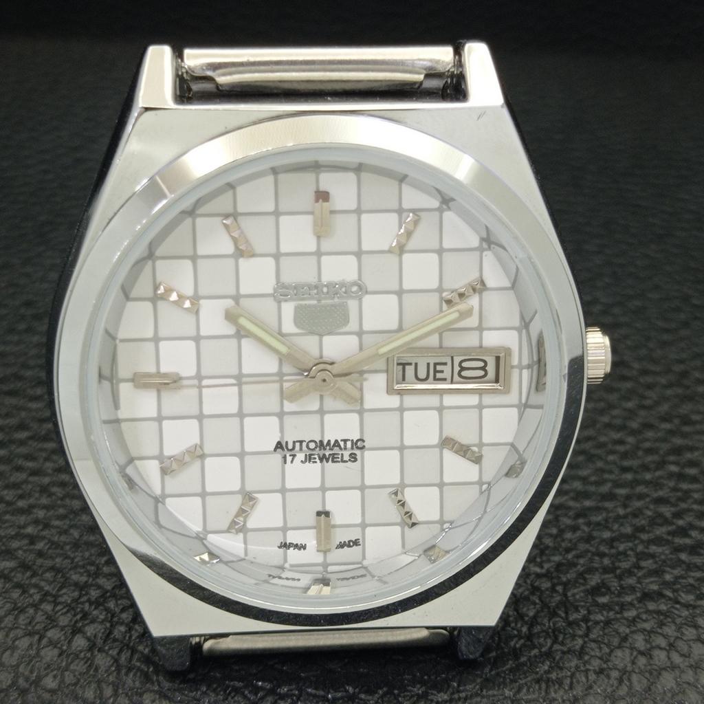 JAPAN SEIKO 5 AUTOMATIC MENS 6309A REFURBISHED WHITE COLOR DIAL WATCH A440269-4 Sk-a440269