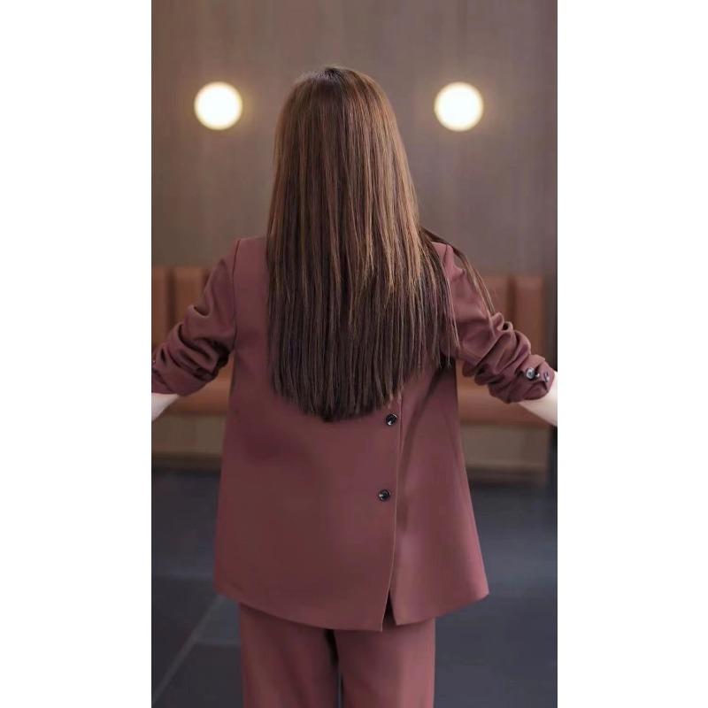 Women's Spring and Autumn Casual Jacket, Suit Jacket, Wide-leg Pants, Two-piece Suit, Women's Suit, Office Clothing