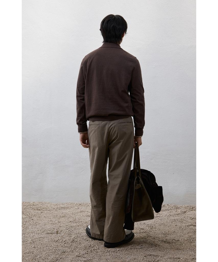 YOUTH Cotton Cashmere Polo Shirt - Dark Brown