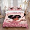 Africanamerican Girl Print 3Pcs Bedding Setduvet Cover With 2 Bedropillowcase Home Birthday Gift