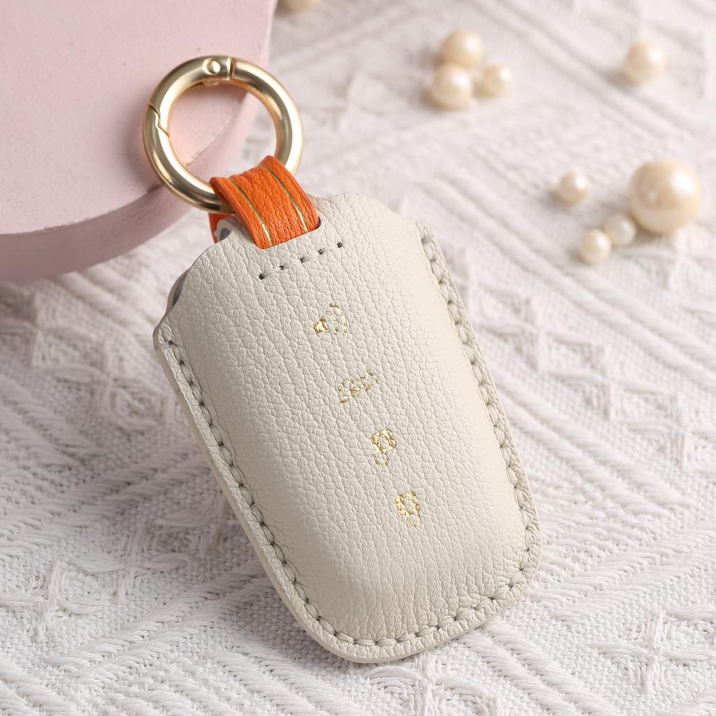 Customized High-end Car Key Cover Is Suitable for Shuanglong Car Special Key Bag Protective Case, Pure Handmade Leather