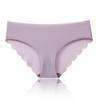 Ladies Sexy Solid Color  Ice Silk Seamless Wave Low-rise Panties